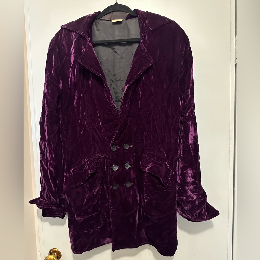 Vintage Lip Service Men’s Purple Crushed Velvet Jacket size M